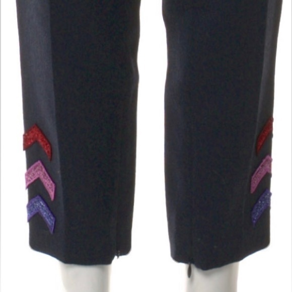 Mary Katrantzou Skinny leg wool pants dark blue size M, US8, UK12 - Picture 5 of 5